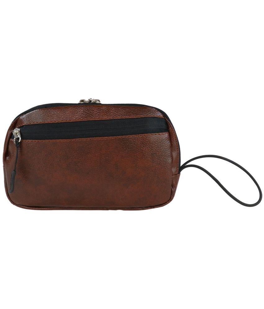     			Pu Leather Multipurpose Pouch - Brown