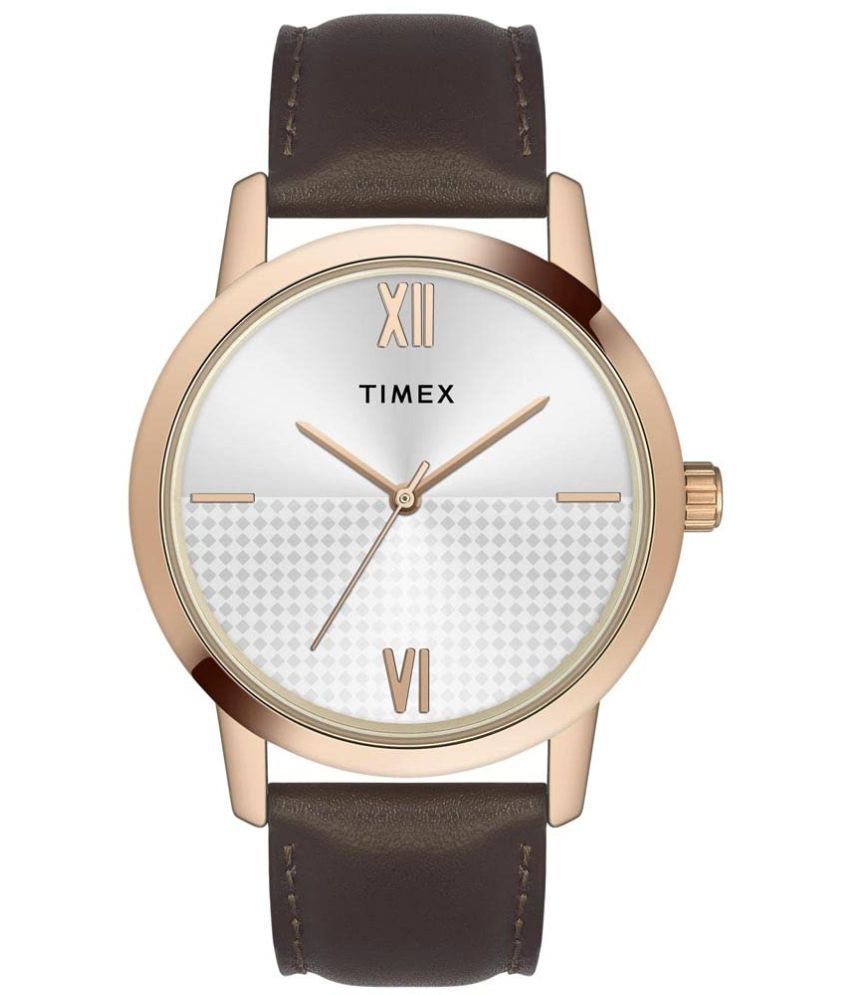     			Timex Brown Leather Analog Men's Watch