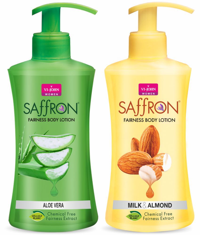    			VIJOHN Saffron Milk Almond & Aloevera Fairness Chemical Free Body Lotion 250ml Each  Pack of 2