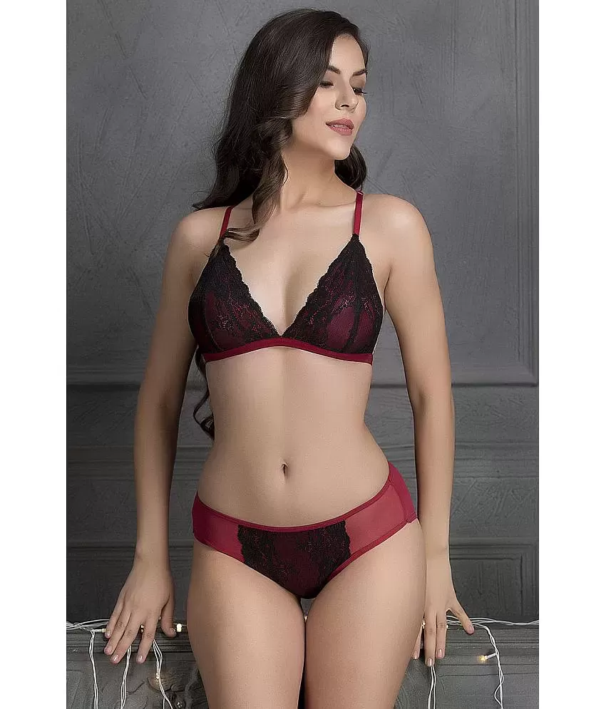 Clovia Red Lace Women's Bra & Panty Set ( Pack of 2 ) - Buy Clovia Red Lace  Women's Bra & Panty Set ( Pack of 2 ) Online at Best Prices in India on  Snapdeal