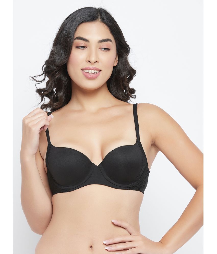     			Clovia Black Cotton Heavily Padded Women's T-Shirt Bra ( Pack of 1 )