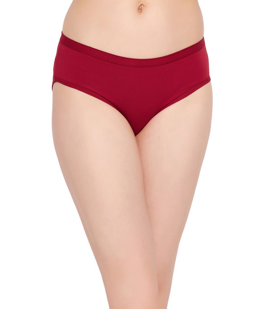     			Clovia Cotton Solid Women's Hipster ( Maroon )