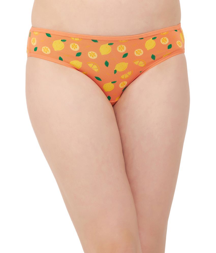     			Clovia Orange Cotton Printed Women's Bikini ( Pack of 1 )