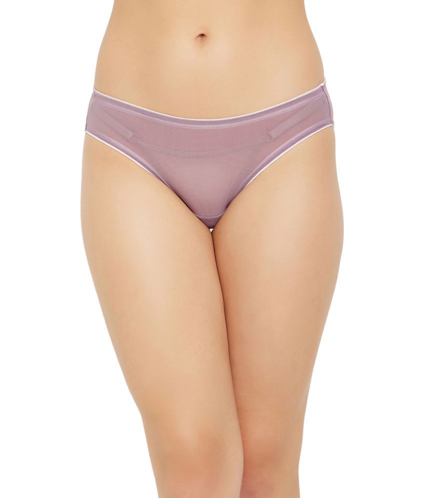     			Clovia Purple Lace Solid Women's Thongs ( Pack of 1 )