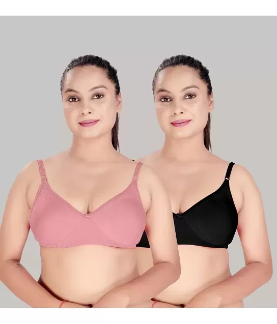 Buy Women's Nylon, Spandex Cotton Padded Non-Wired T-Shirt Bra - Pack Of 2  Online In India At Discounted Prices