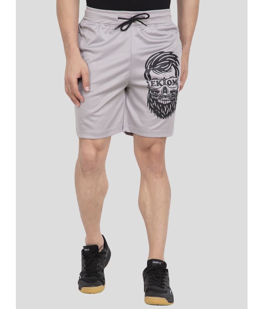     			EKOM Grey Blended Men's Shorts ( Pack of 1 )