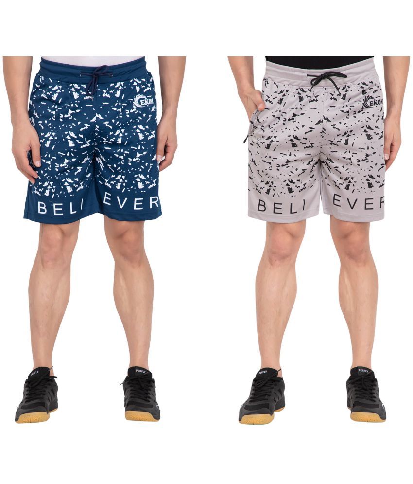     			EKOM Multi Blended Men's Shorts ( Pack of 2 )