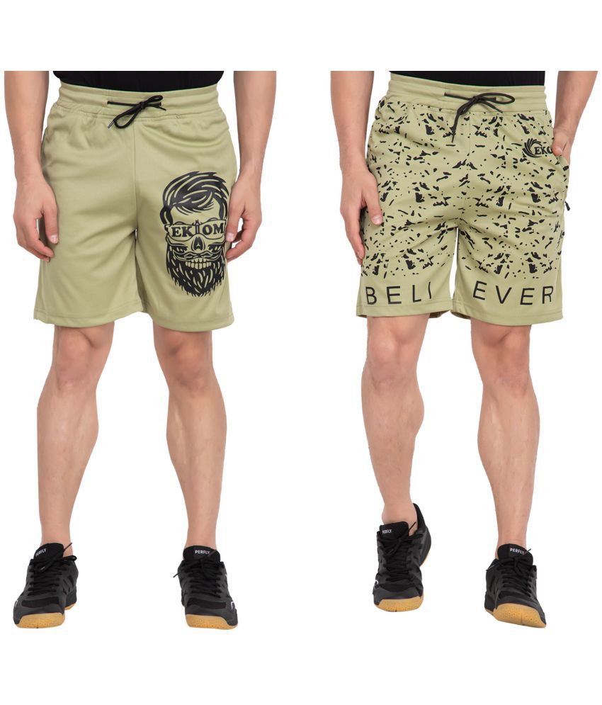     			EKOM Multi Blended Men's Shorts ( Pack of 2 )