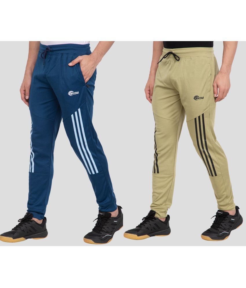     			EKOM Multicolor Lycra Men's Trackpants ( Pack of 2 )