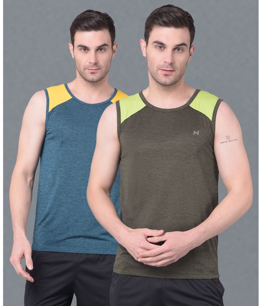     			Force NXT Pack of 2 Polyester Men's Vest ( Multi )