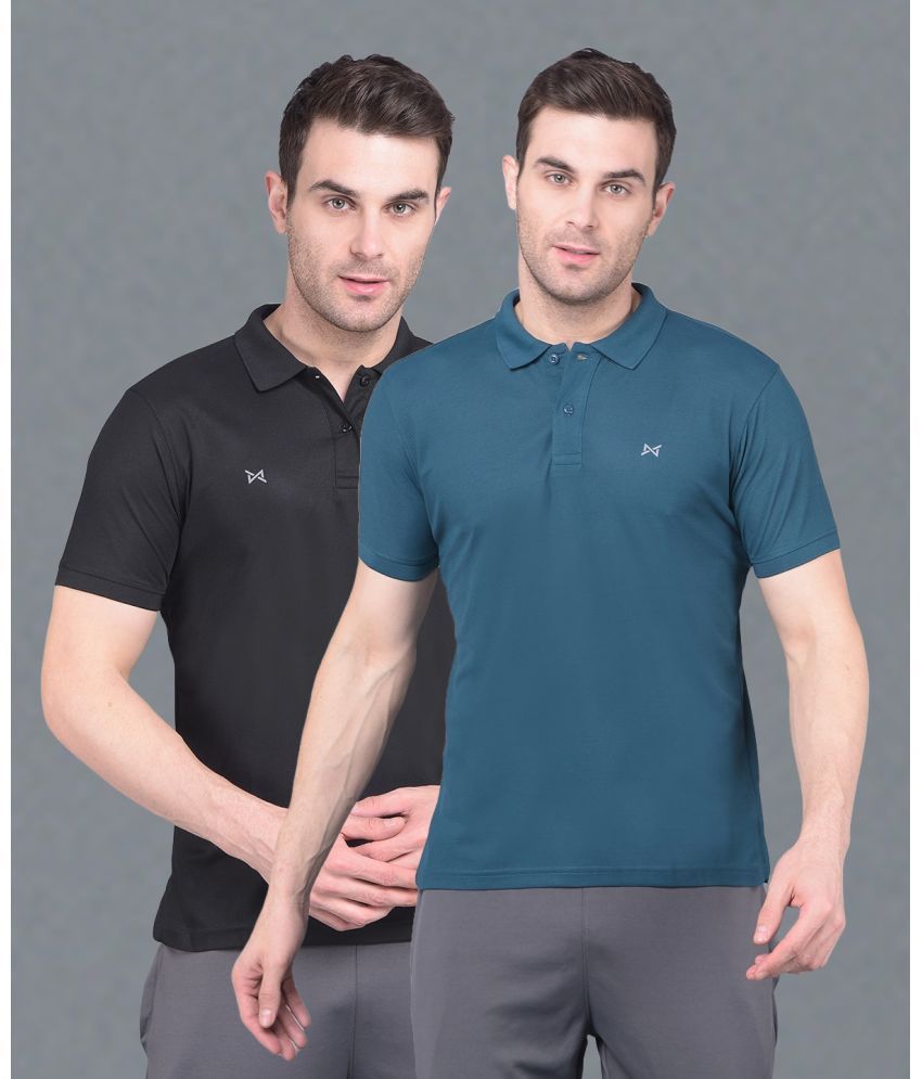     			Force NXT Multi Polyester Regular Fit Men's Sports Polo T-Shirt ( Pack of 2 )