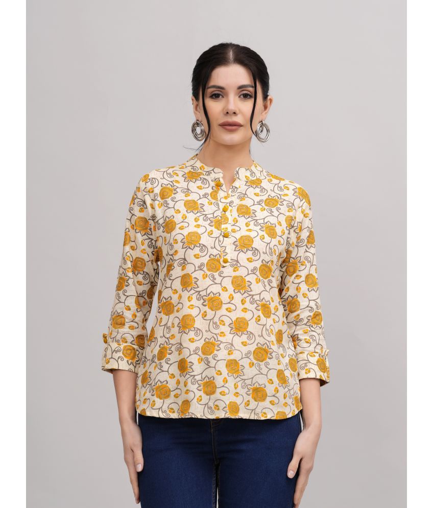     			HIGHLIGHT FASHION EXPORT Yellow Rayon Women's Regular Top ( Pack of 1 )