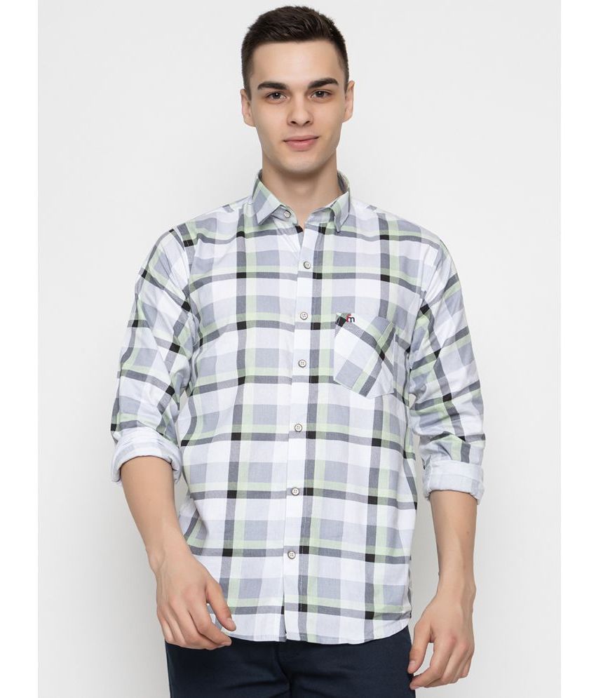     			MODERNITY Cotton Blend Regular Fit Checks Full Sleeves Men's Casual Shirt - White ( Pack of 1 )