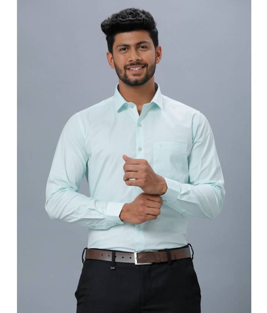     			Ramraj cotton Cotton Blend Slim Fit Solids Full Sleeves Men's Casual Shirt - Light Blue ( Pack of 1 )