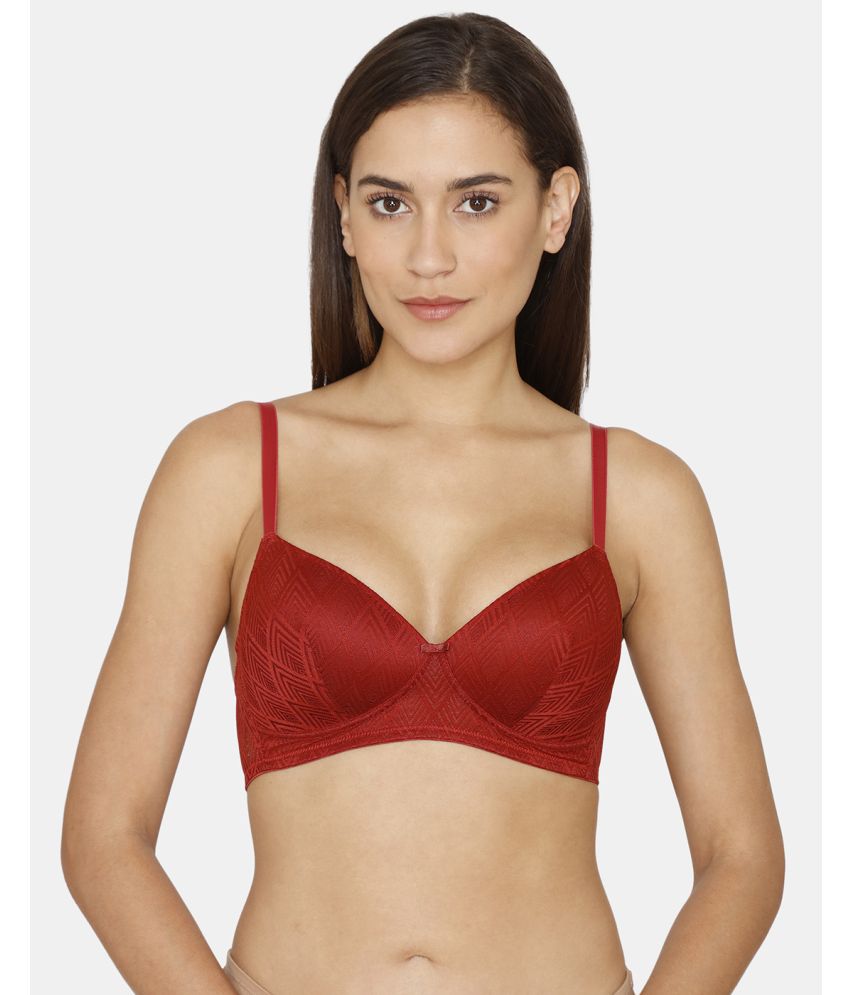     			Rosaline by Zivame Red Polyester Heavily Padded Women's T-Shirt Bra ( Pack of 1 )