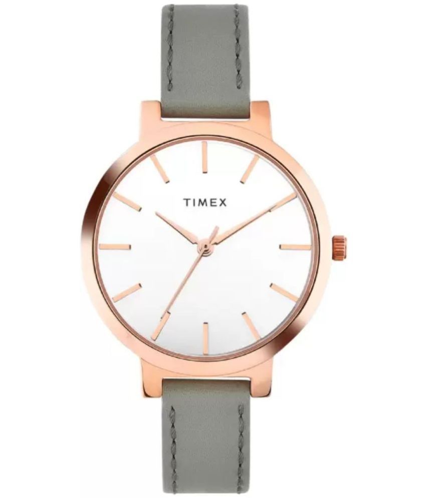     			Timex Dark Grey Leather Analog Womens Watch