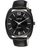 Lorem Black Leather Analog Men's Watch