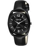 Lorem Black Leather Analog Womens Watch