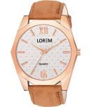 Lorem Brown Leather Analog Men's Watch