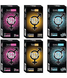 NottyBoy 3 IN 1, 1500 Extra Dots, Ribbed &amp; Ultra Thin Condoms For Men - 60 Units
