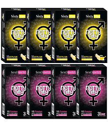 NottyBoy 3IN1 Dotted, Ribbed, Contour and Banana Flavoured Condom-  80 Units