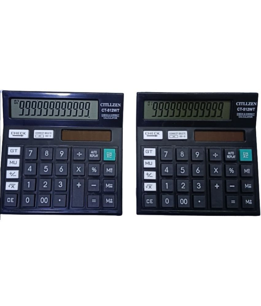    			2340 BB-  BUY SMART COMBO 2PC  BLACK  CT-512WT  CALCULATOR 120 Steps Check & Correct 12 Digit Premium Desktop Calculator( PACK OF 2)