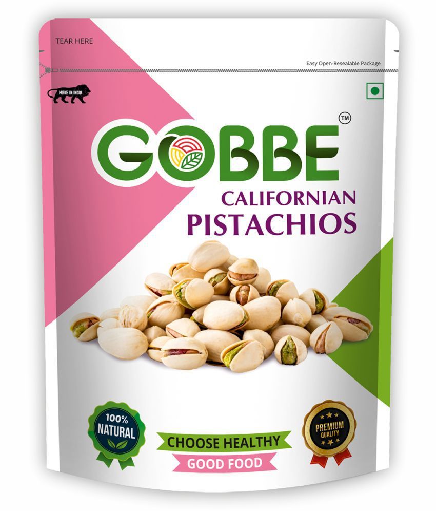     			GOBBE Premium Californian Inshell Salted Pistachios | Dry Fruit & Nuts Pista | High in Protein & Dietary Fiber - 200gm (Pack of 1)