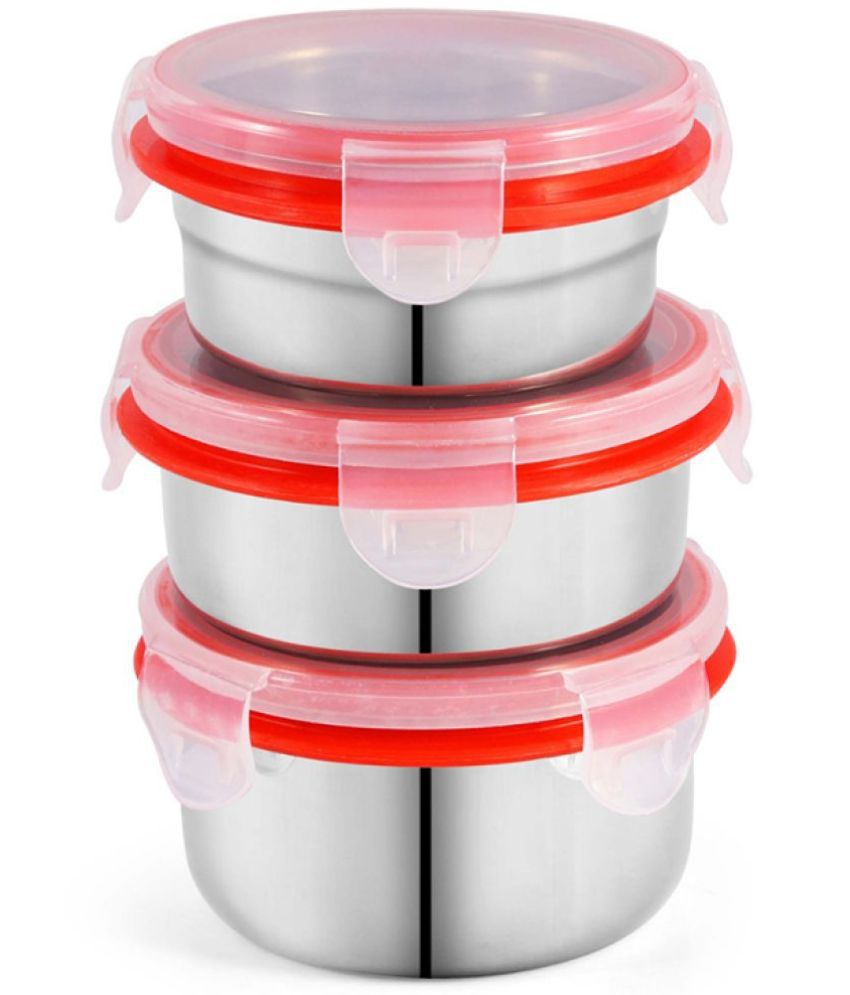     			HOMETALES Stainless Steel Kitchen Containers/Tiffin/Lunch Box,350ml,280ml,200ml (3U)