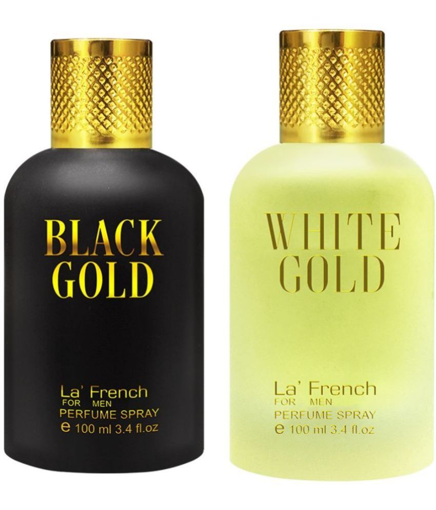     			LA FRENCH Black Gold & White Gold Eau De Parfum (EDP) For Men Each 100ml ( Pack of 2 )