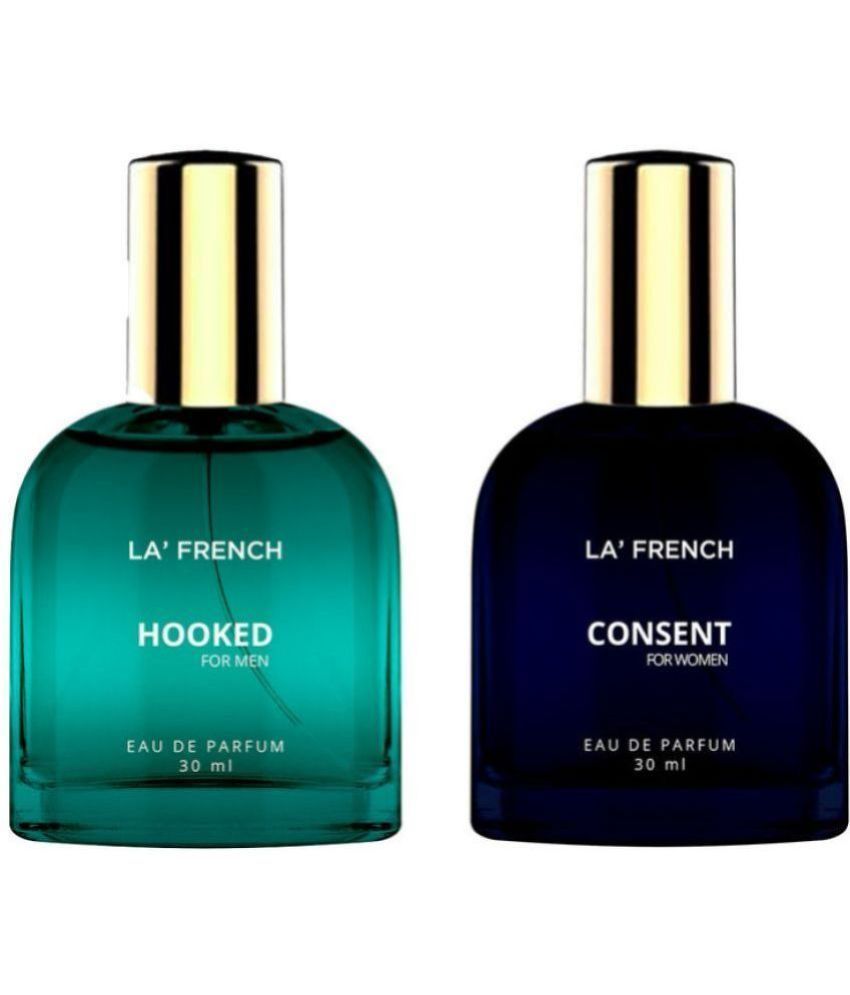     			LA FRENCH  Hooked & Consent Eau De Parfum (EDP) For Unisex  60ml  ( Pack of 2 )