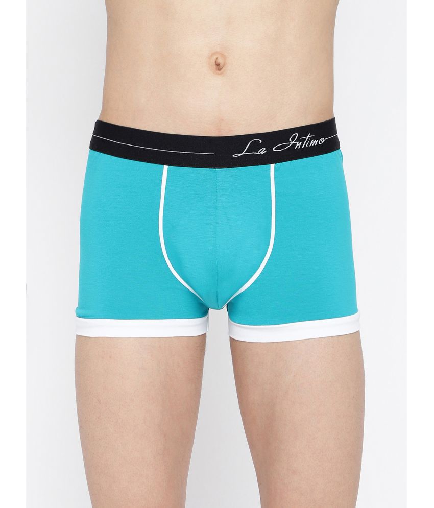     			La Intimo Turquoise Cotton Men's Trunks ( Pack of 1 )