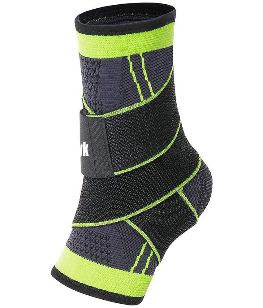     			NAMRA Neoprene Ankle Compression - 1Pc (Green) | Brace Socks With Silicone Strips | Easy Pain Relief | Toe Ankle Protection Guard | Ankle Wrap Band Men Women | Breathable | Velcro Elbow Compression