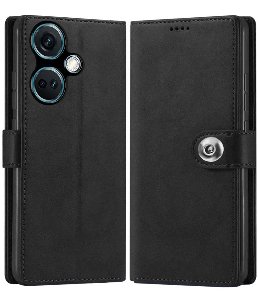     			NBOX Black Flip Cover Leather Compatible For OnePlus Nord CE 3 5G ( Pack of 1 )