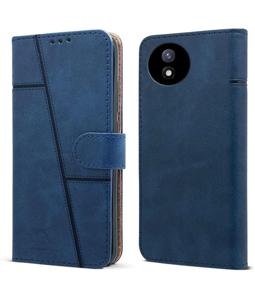     			Shining Stars Blue Flip Cover Artificial Leather Compatible For Vivo Y02 ( Pack of 1 )