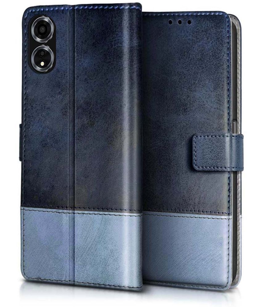     			NBOX Blue Flip Cover Leather Compatible For Oppo A59 5G ( Pack of 1 )