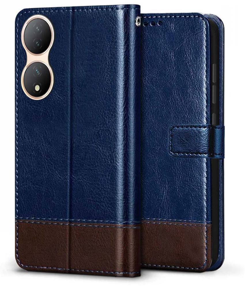     			NBOX Blue Flip Cover Leather Compatible For Vivo Y100 ( Pack of 1 )