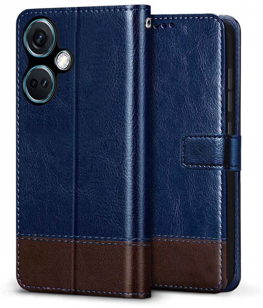     			NBOX Blue Flip Cover Leather Compatible For OnePlus Nord CE 3 5G ( Pack of 1 )