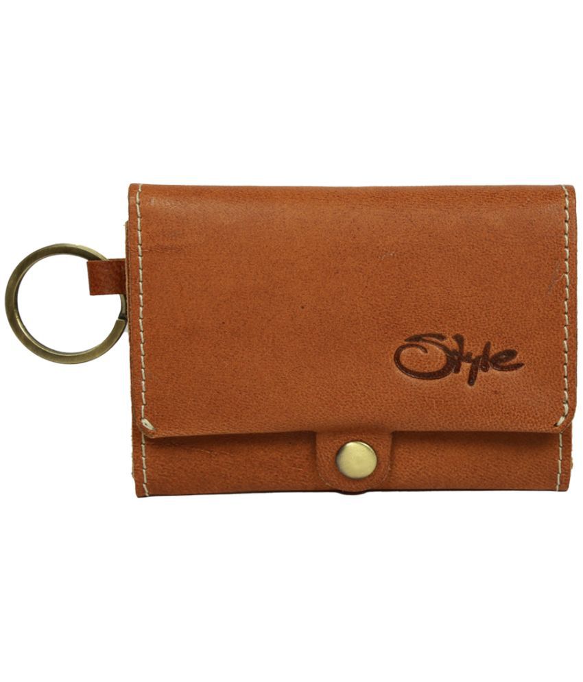     			STYLE SHOES Leather Tan Women's Card Holder ( Pack of 1 )