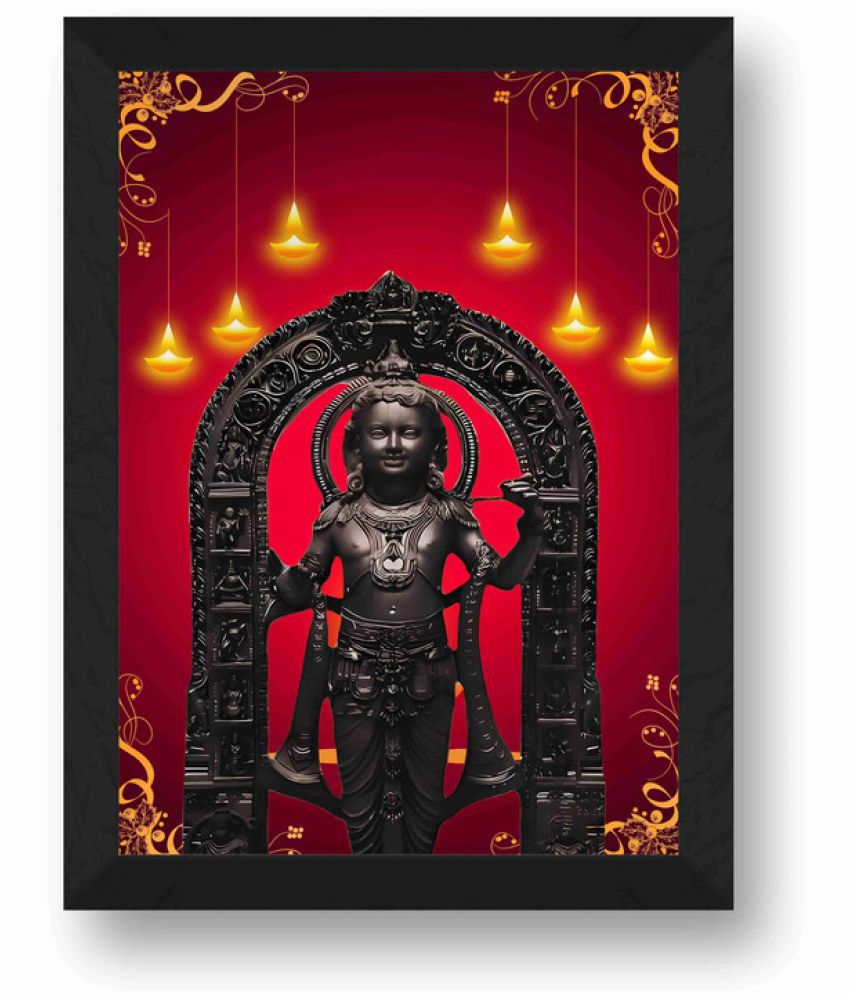     				Saf Shree Ram Lala Religious Wall Hanging Painting With Frame