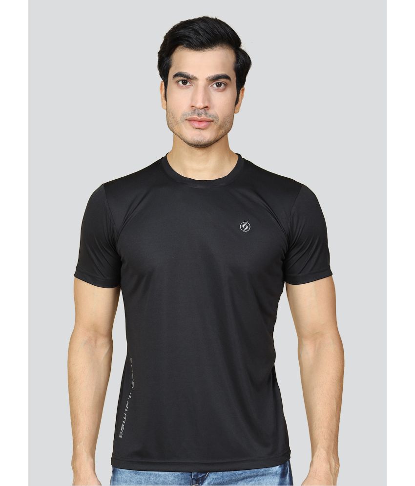     			Supersquad Polyester Regular Fit Solid Half Sleeves Men's T-Shirt - Black ( Pack of 1 )