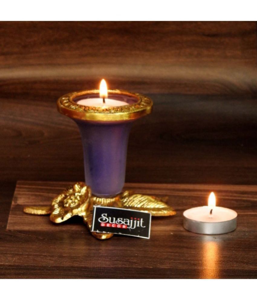     			Susajjit Decor Table Top Glass Tea Light Holder - Pack of 1