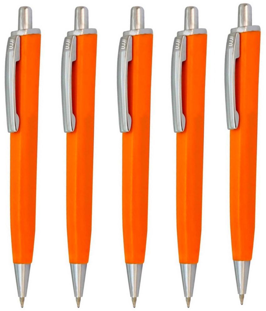     			UJJi Pack 5pcs Orange Colour Retractable Ball Pen
