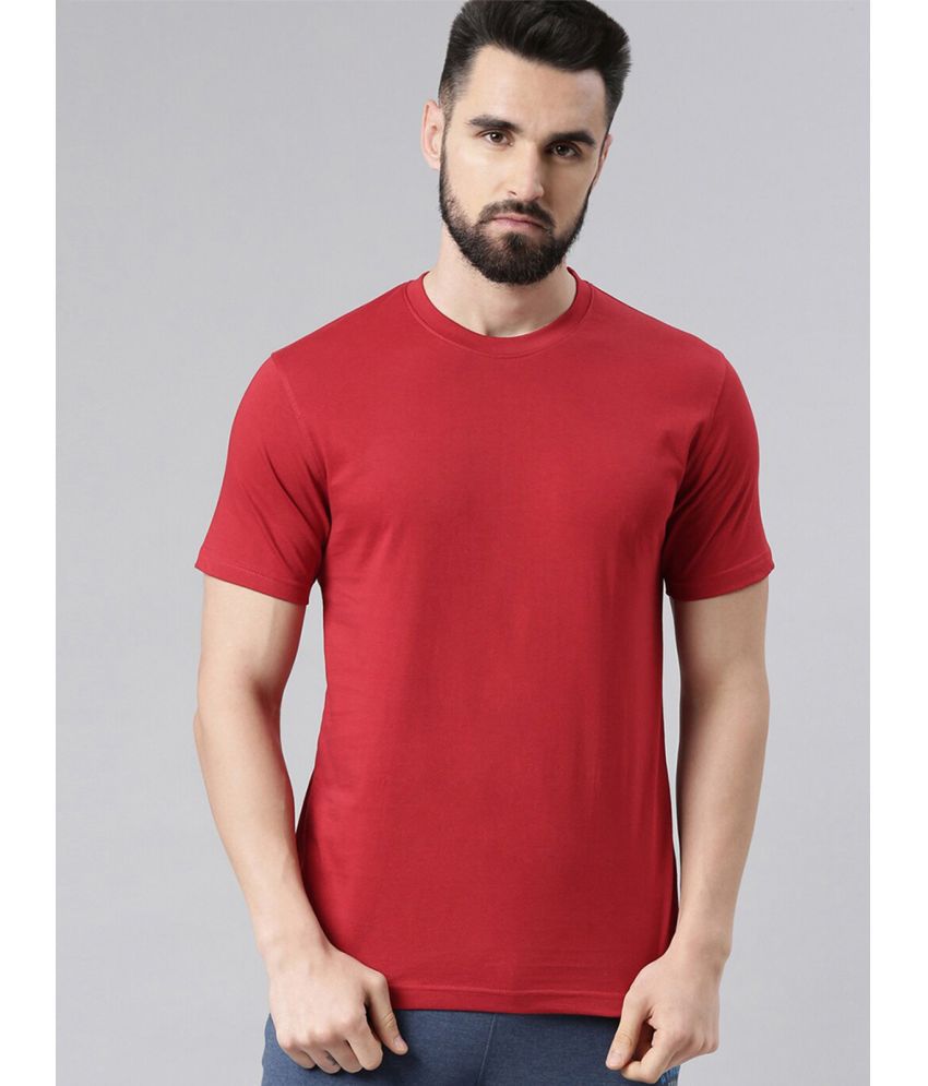     			Veirdo 100% Cotton Regular Fit Solid Half Sleeves Men's T-Shirt - Red ( Pack of 1 )