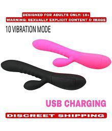 NAUGHTY TOY PRESENT USB RECHARGEABLE 10 FREQUENCY VIBRATION G*SPOT RABBIT VIBRATOR  FOR WOMEN BY KAMAHOUSE (LOW PRICE SEX TOY)