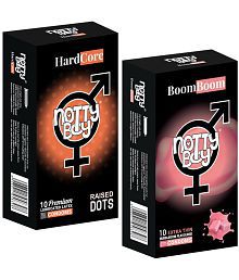 NottyBoy Raised Dots and Bubblegum Flavoured Condom- 20 Units