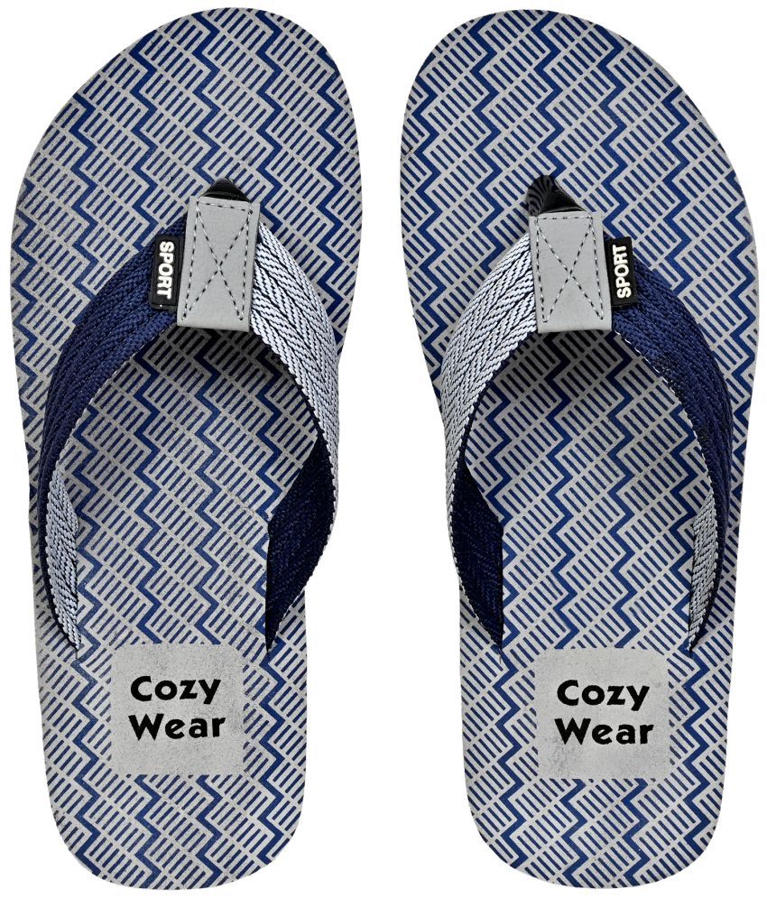     			Cozy Wear Blue Men's Thong Flip Flop