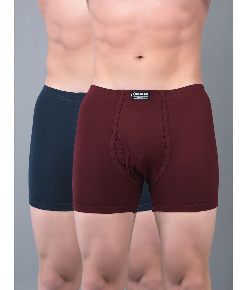     			Pack of 2 Dollar Bigboss Assorted Solid Cotton Blend Men Trunk