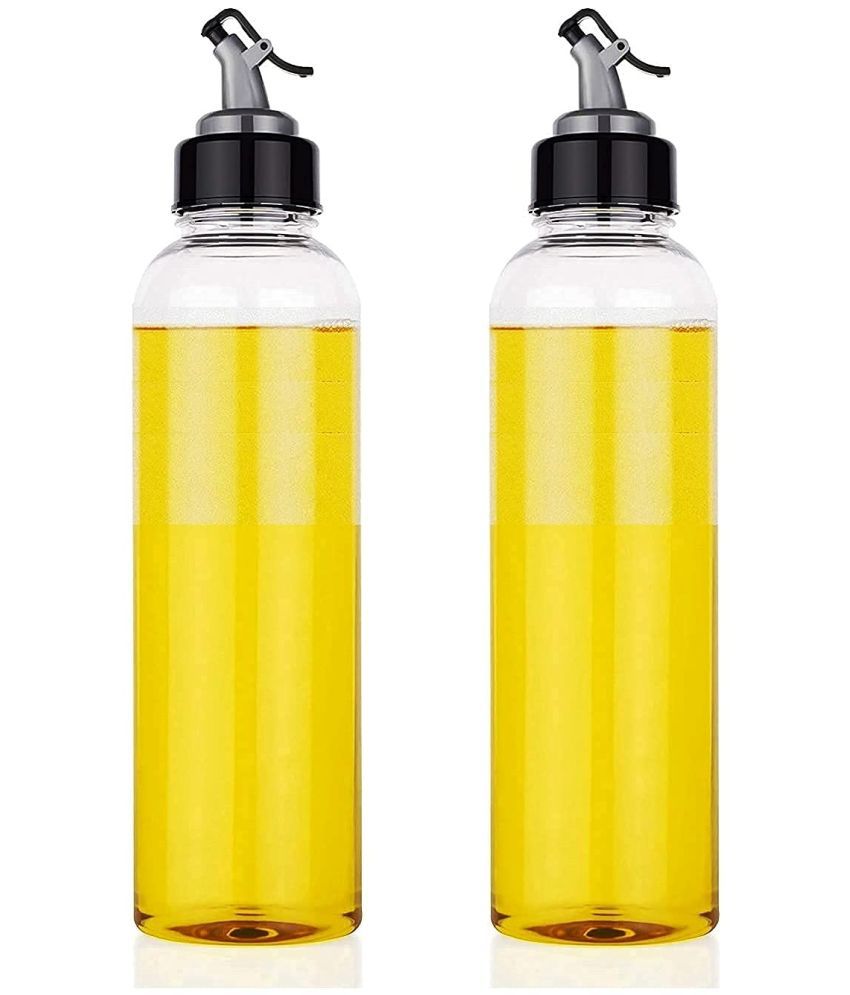     			HOMETALES Oil Dispenser Bottle Plastic Transparent Oil Container ( Set of 2 )