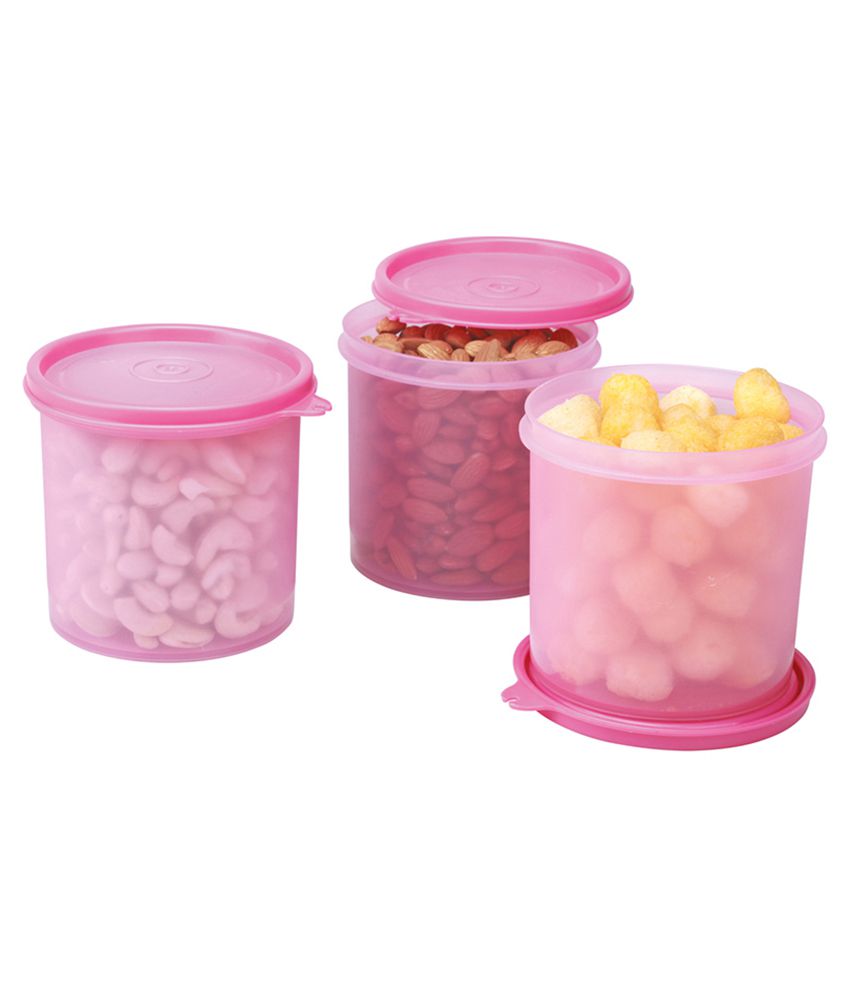     			HOMETALES Plastic Multi-Purpose Food Container, 800ml Each, Pink, (3U)
