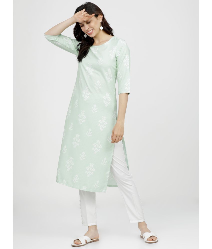     			Ketch Polyester Printed Straight Women's Kurti - Green ( Pack of 1 )